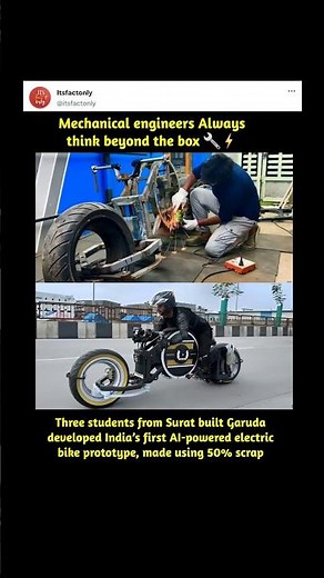 ‘Garuda,’ India’s first AI-powered electric bike prototype. #facts #news