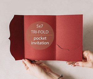 Tri-fold SVG Pocket Invitation Template, Classic Pocket Envelope 5x7, Pocket Folder Invite for Cricut, Lasercut, Papercut (svg Dxf Ai Cdr) - Etsy