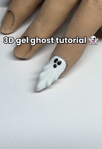3D Gel Ghost Tutorial for Spooky Halloween Nails