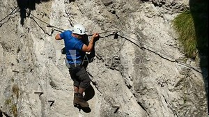 Man climbing climber rock sport extreme mountain