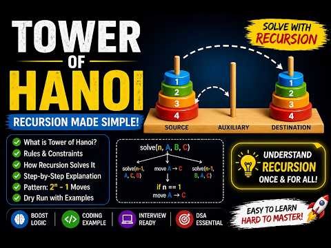 Tower of Hanoi Explained | Recursion Made Simple