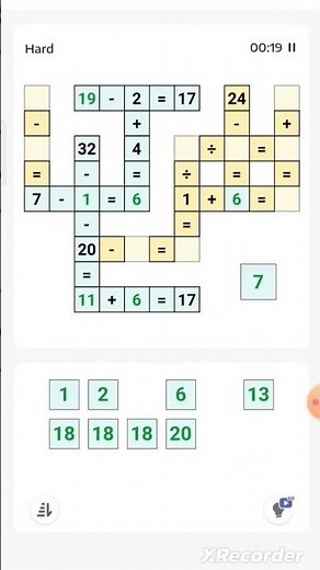 Cross Math Puzzle