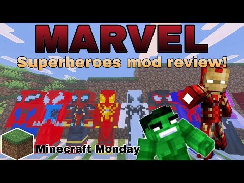 MARVEL SUPERHEROS I Minecraft Mod Review!!