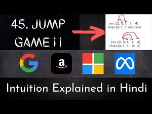 Leetcode 45 | Jump game II | O(N) | Explanation with Code | Hindi