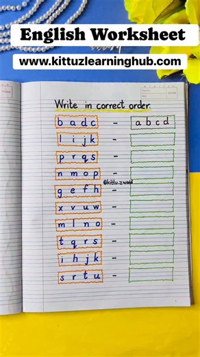 ✨ Write in correct order! ✨ A fun and easy alphabet sequencing activity for nursery & KG kids 🧒📘 Helps children improve letter recognition, writing skills ✍️ and logical thinking 🧠 Perfect for homeschooling, preschool practice & daily revision 💛 📌 Save this reel for daily learning ideas 📌 Follow @kittuzworld for more easy worksheets & activities Hashtags: #AlphabetLearning #KGWorksheets #NurseryActivities #PreschoolLearning #HomeschoolIndia #KidsLearning #EarlyEducation #KittuzWorld | Renu