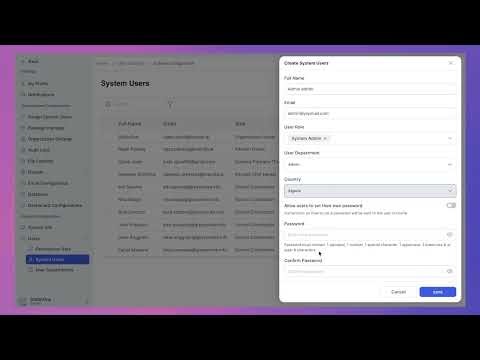 Creating a New User in Dalfin
