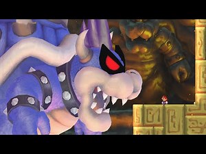 New Super Mario Bros. Wii - Tiny Mario Vs Dark Bowser Boss Battle + Ending