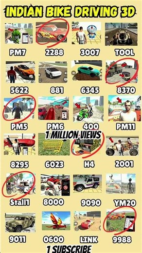 Indian Bikes Driving 3D || All NEW CHEATS CODES #shorts #short