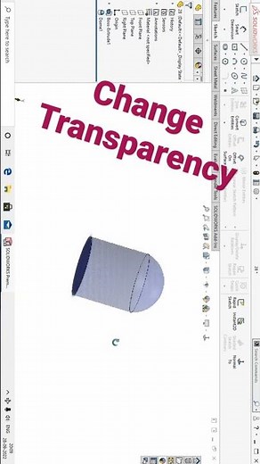 Change Transparency in solidworks in hindi