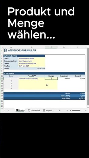 So schnell erstelle ich ein Angebot in Excel 😳
