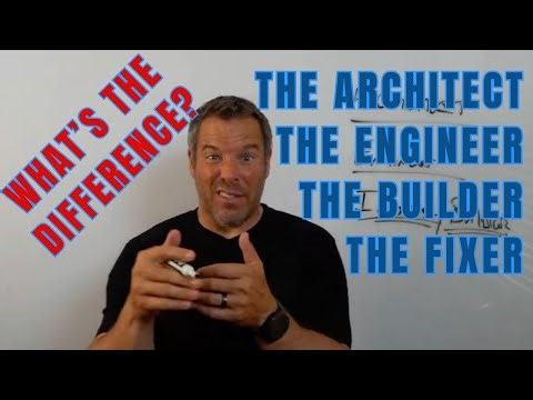 The Architect, Engineer, Builder, and Fixer and why the difference matters