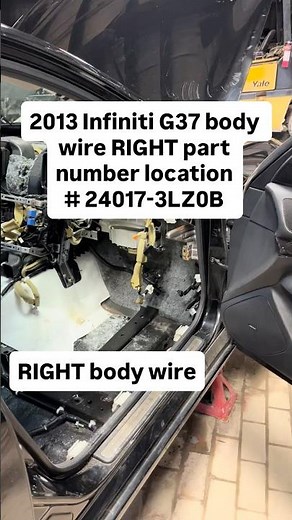2013 Infiniti G37 body wire RIGHT part number 24017-3LZ0B location on car
