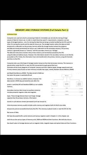 memory and storage systems (introduction page) part 1