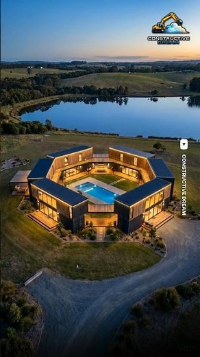 Amazing Octagon Shaped House with Containers #construction #containerhouse #lakehouse