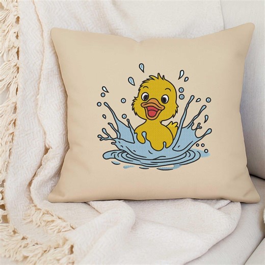 Cute Duck Embroidery Design, Baby Bath Time Cartoon, Splashing Duck Machine Embroidery - Etsy