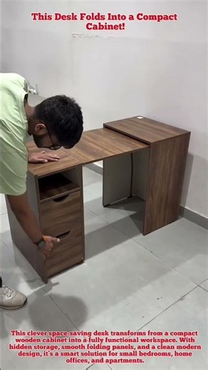 This Desk Folds Into a Compact Cabinet! #woodworking #carpentry