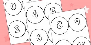 Numbers 0-31 on Circles 4 per page