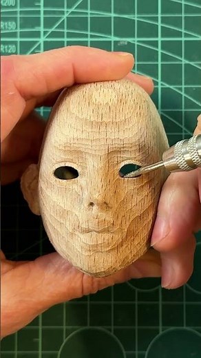 Detailed Wooden BJD Doll Face Carving Process