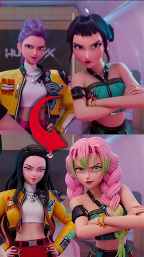 K-Pop Demon Hunter Scene Reimagined With Demon Slayer Characters #kpopdemonhunters #demonslayer