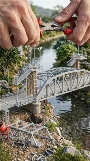Miniature DIY Modern Cable-Stayed Bridge Construction Timelapse | Tiny Mega Bridge Build
