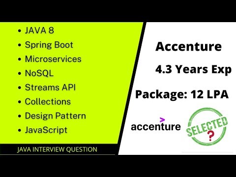 Accenture | Recent Interview question list | Java Developer
