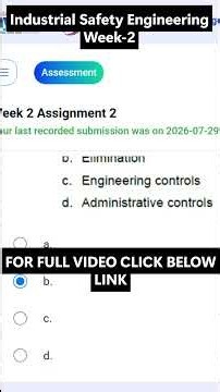NPTEL Industrial Safety Engineering Week 2 Assignment Answers | noc26-mg135 | IIT Kharagpur