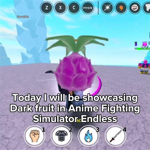 Showcase Dark fruit in Anime Fighting Simulator Endless