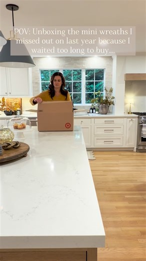 These mini wreaths by @target are perfect for the holidays! I missed out on these last year because I waited too long, so I snagged them right away this season 🙌🏻. I prob will be switching out the white ribbon just because I’m planning to add pops of burgundy for this year, but I just LOVE these wreaths!! They are perfect for windows, cabinets or on the backs of stools. 🎄 Comment WREATH for the link but follow first or my DM gets blocked! #miniwreath #holidaystyles #christmaskitchen #christma