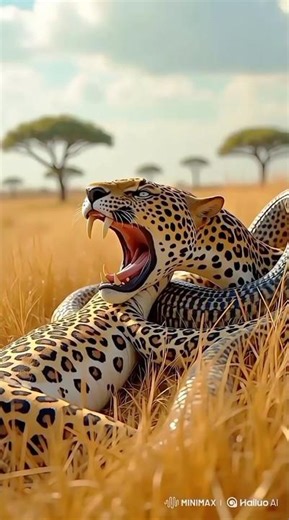 Leopard vs Giant Snake 🐆🐍 #animals