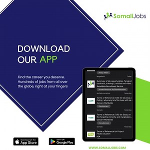 Lasoo deg APPka Somalijobs (Download Somalijobs APP) Android/Samsung: https://play.google.com/store/apps/details?id=com.tiriig.somalijobs (IOS/Iphones): https://apps.apple.com/gb/app/somali-jobs/id6443817164 | Somali Jobs
