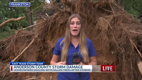 KETK's Rachel Davis reports on storm damage live from Frankston