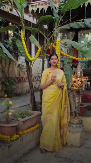 saiparveensharma Kalyanam | The Wedding Series 🕉️🌻 Episode Two: Haldi Ceremony The Haldi ceremony is a Vedic wedding ritual where turmeric, known as Haridra, is used for purification and protection. It is performed before the wedding to help the bride and groom enter the Grihastha ashram with a clear mind and a cleansed body. The yellow colour represents the warmth of Surya and the purifying strength of Agni, creating a bright and positive state around the couple. The paste is also seen as a p