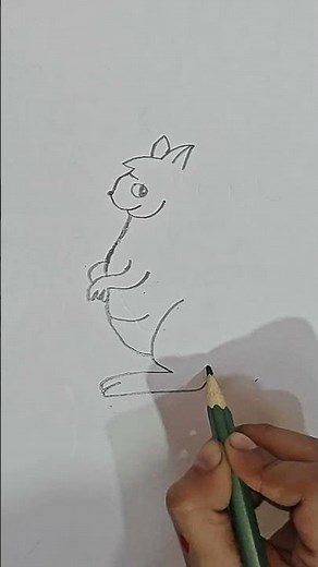 How to draw a kangaroo. step by step. easy and simple drawing with pencil for kids.