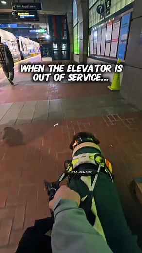 Hi, I’m Andrea & this is my guide dog Triton 🦮 We take the Link Rail in Seattle all the time, & usually there’s a familiar elevator that gets us safely to the street level. But today… construction had other plans. 🚧 Instead of stopping & getting stuck, Triton did what guide dogs are trained to do — problem solve. He assessed the situation, remembered the layout, & then guided us to the escalator as smoothly as if it were the plan all along. Even when I ask him to “wait” a few extra times (beca