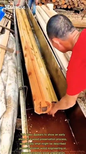 skillfully performing wood preservation process