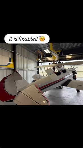 Inspected a Stearman yesterday to see what the damage was. Stearmans won’t kill you but they will embarrass you. This plane - thanks to a wind gust on landing - hit the ditch and flipped over. We can help! It is repairable! #repairs #vintage #groundloop #wreck | Big Sky Stearman