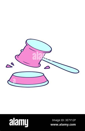 bobbing motion animation of cartoon gavel Stock Video Footage - Alamy