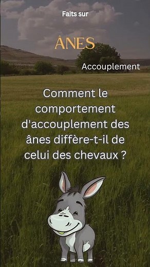 Fait sur l'âne 44-Comment le comportement d'accouplement des ânes diffère-t-il de celui des chevaux?