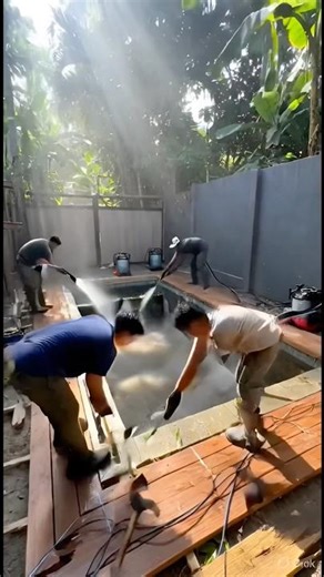 Abandoned Backyard Pool Turned Into Tropical Paradise 🌴 | Full Transformation #shorts