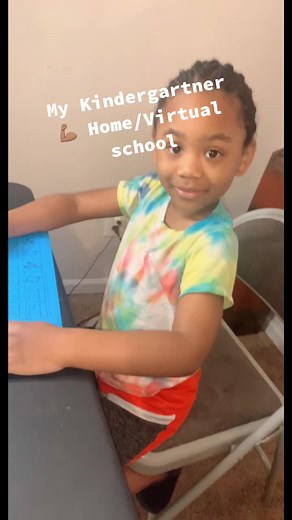 My kindergartner ❤️ #fyp #kindergarten #homeschool #virtualschool
