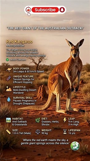 🦘 Red Kangaroo | Outback Giant #RedKangaroo #Australia #Wildlife