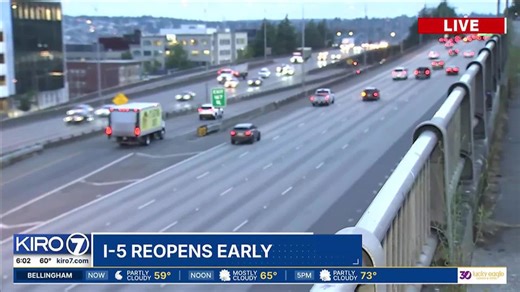 VIDEO: I-5 northbound lanes reopen early