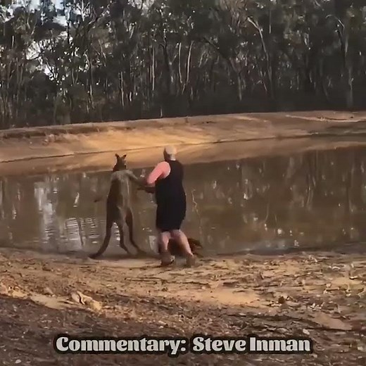 Man holds onto his beer like a champ after being attacked by a Roo