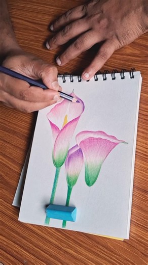 Mastering the Soft Glow of a Calla Lily 🖌🎨🖌🎨 #art #shorts #youtube