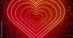 4K hearts in a romantic sweet background. Heart animation with colorful particles. Heart background for Valentine's Day, Mother's Day, weddings, Father's Day in 4K. Easy to use as motion backgrounds.
