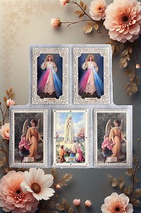 Italian Lace Holy Cards Set of 5 | Divine Mercy, Fatima, Guadalupe, St Michael | Catholic Prayer Gift - Etsy