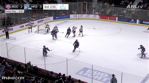 Jack Rathbone with the one-time rip from the blue line and Trevor Kuntar with the deflection in the low slot to tie the game with less than three minutes left! #LetsGoAmerks🇺🇸 | Rochester Americans