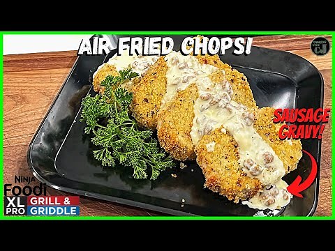 AIR FRIED PORK CHOPS! Ninja Foodi Grill Recipe!
