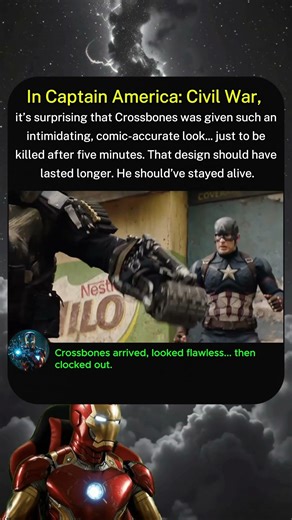 Crossbones looked perfect but lasted only five m😭 #captainamerica #crossbones #civilwar