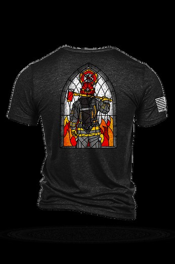 Stained Glass Firefighter - T-Shirt